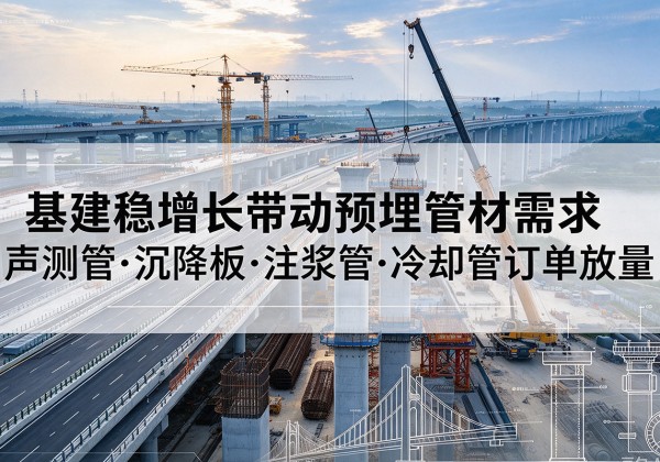 未央基建稳增长带动预埋监测管材需求，声测管、沉降板、注浆管订单持续放量